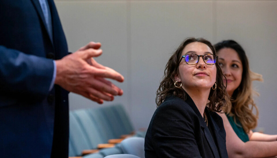 Nora Meyers Sackett, center, director of the New Mexico Economic Development’s Technology and Innovation Office, during the 2024 legislative session.