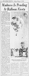 People racing in balloons, on bicycles and elephants Feb. 17, 1974