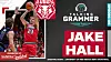 Graphic of UNM Lobos guard Jake Hall as featured guest on Talking Grammer podcast show.