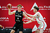 Fynn Lastring, a 6-10 forward from Germany, during an August 2025 game against Turkey in the FIBA U18 EuroBasket championships.