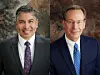 Bernaillo County Assessor Damian Lara, left, and Bernalillo County Treasurer Tim Eichenberg, right.