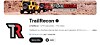 TrailRecon YouTube channel page with a truck banner, logo and subscribe button on a white profile screen.