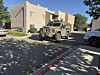 A Santa Fe County Sheriff's Office tactical vehicle at the Casa Rufina Apartments on Sunday. A 19-year-old man was arrested early Sunday in connection with a shooting.