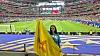 Valerie Flores holding her New Mexico state flag at AT&T/Dallas Stadium in Arlington, Texas, ahead of the July 3 Egypt/Australia World Cup match.