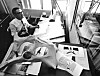 Denver Post cartoonist Pat Oliphant, winner of the 1967 Pulitzer Prize for Editorial Cartooning works in his office in this May 1967 photograph.