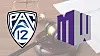 The Pac-12 and Mountain West conference logos in front of a graphic of a courtroom gavel.