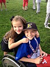 Skye Denton hugs her older brother Austin Denton when the two were young kids in Albuquerque.