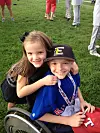Skye Denton hugs her older brother Austin Denton when the two were young kids in Albuquerque.