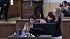 Rebecca McLaughlin, Matthew McLaughlin's mother, embraces a family member as a victim's advocate reads a statement on their behalf before 8th Judicial District Court on Friday morning. David DeGroat, 22, pleaded guilty to his involvement in Matthew McLaughlin's murder and was sentenced to 44 years in prison.
