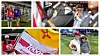 Top left, Yolanda and Myra Sanchez at the Sept. 5, 2026, UNM Lobo football game; top right, Jake Griego performing the National Anthem at the New Mexico State Fair on Friday, Sept. 11, 2026; bottom left, Valerie Flores displaying her flags at the ESPN College Game Day show in Baton Rouge, Louisiana, on Sept. 5, 2026; bottom right, James Keefner and his grandmother Virginia Brockwell, at Isotopes Park on Aug. 30, 2026.
