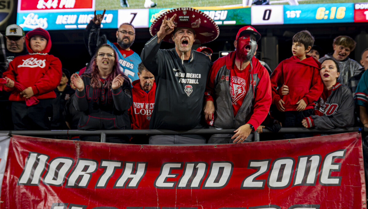 Leader Journaling North End Zone Howlers celebrate UNM Lobos football success