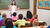 Teacher in front of students