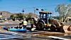 Crews work to fix water line leak at Central and Tramway