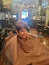Regina Suazo at the beauty parlor