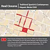 Spanish market road closure area